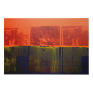 Red and Blue Wood Wall Decor