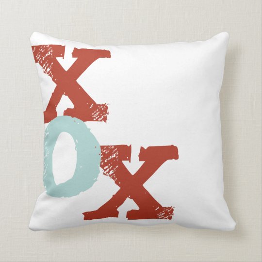 Red and Blue XOX Throw Pillow Zazzle
