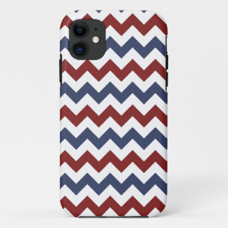 Red and Blue Zig Zag Pattern iPhone 11 Case
