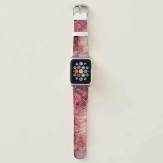 Red and brown abstract painting apple watch band