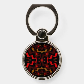 Red and Brown Abstract Pattern Phone Ring Holder