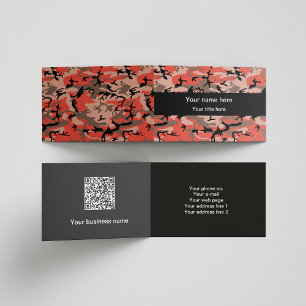 Red and Brown Camo, Camouflage, Military, Army Business Card