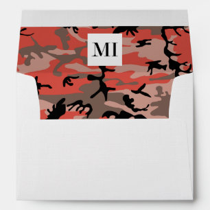 Red and Brown Camo, Camouflage, Military, Army Envelope