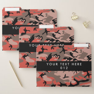 Red and Brown Camo, Camouflage, Military, Army File Folder