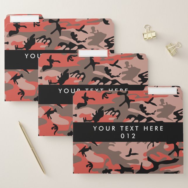 Red and Brown Camo, Camouflage, Military, Army File Folder (Set)