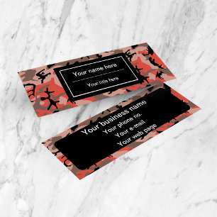 Red and Brown Camo, Camouflage, Military, Army Mini Business Card