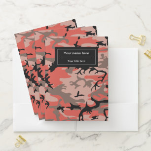 Red and Brown Camo, Camouflage, Military, Army Pocket Folder
