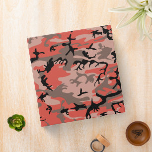 Red and Brown Camouflage, Military, Army 3 Ring Binder