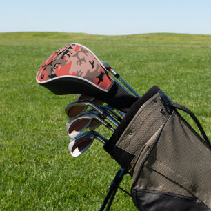 Red and Brown Camouflage, Military, Army Golf Head Cover