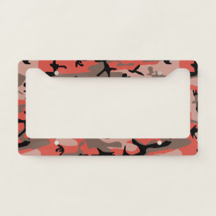 Red and Brown Camouflage, Military, Army License Plate Frame