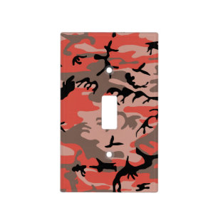 Red and Brown Camouflage, Military, Army Light Switch Cover
