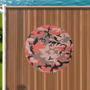 Red and Brown Camouflage, Military, Army Outdoor Rug