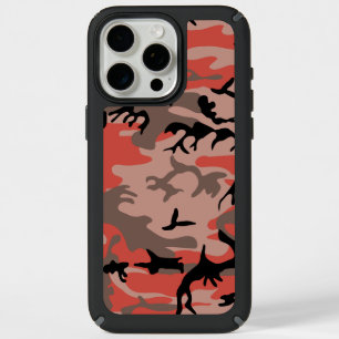 Red and Brown Camouflage, Military, Army iPhone 15 Pro Max Case