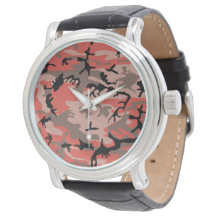 Red and Brown Camouflage, Military, Army Watch