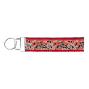 Red and Brown Camouflage, Military, Army Wrist Keychain