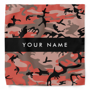 Red and Brown Camouflage Your name Personalize Bandana