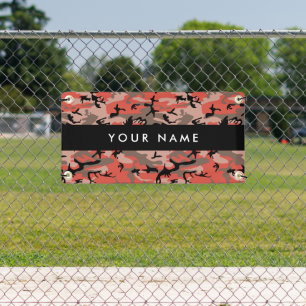 Red and Brown Camouflage Your name Personalize Banner