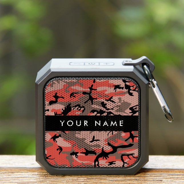 Red and Brown Camouflage Your name Personalize Bluetooth Speaker (Insitu(Outdoor))