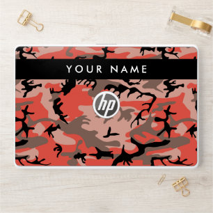 Red and Brown Camouflage Your name Personalize HP Laptop Skin