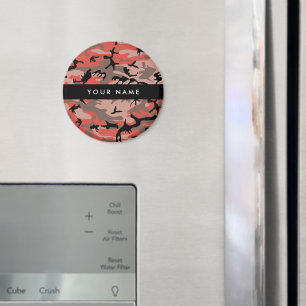 Red and Brown Camouflage Your name Personalize Magnet