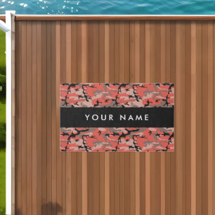 Red and Brown Camouflage Your name Personalize Outdoor Rug
