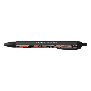 Red and Brown Camouflage Your name Personalize Pen