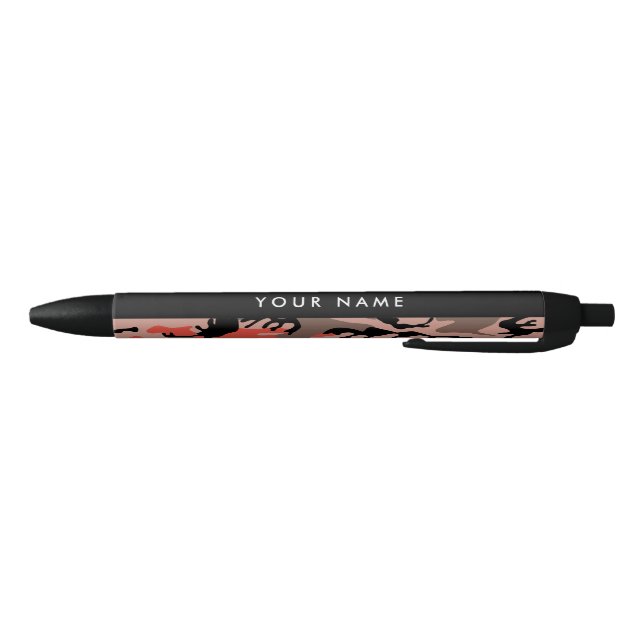 Red and Brown Camouflage Your name Personalize Pen (Bottom)