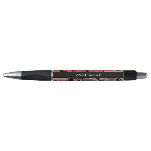 Red and Brown Camouflage Your name Personalize Pen