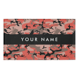 Red and Brown Camouflage Your name Personalize Tag
