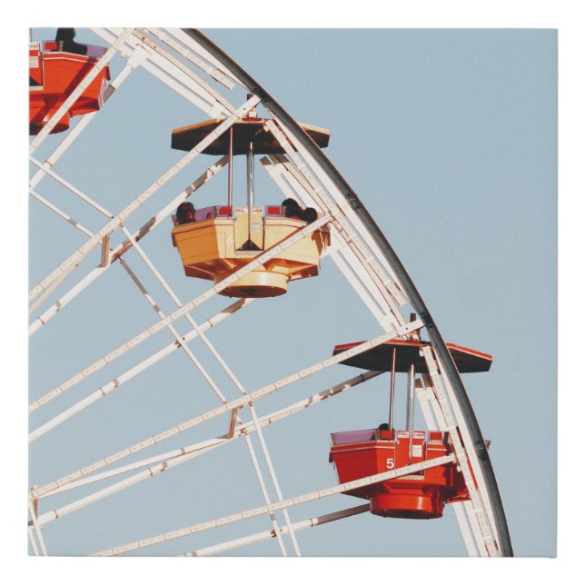 Red and brown carousel faux canvas print (Front)