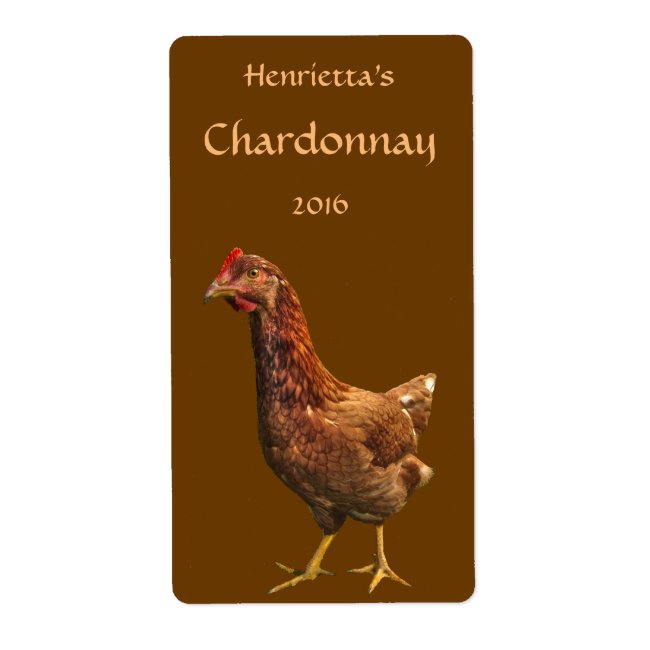 Red and Brown Hen Chicken Wine Labels