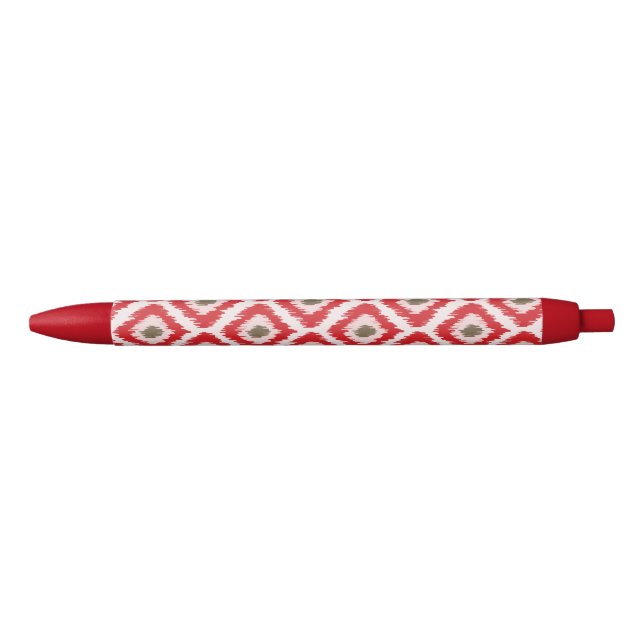 Red And Brown Ikat Pattern Pen (Front)
