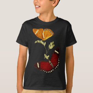 Red And Brown Monarch Butterflies - Detailed Graph T-Shirt