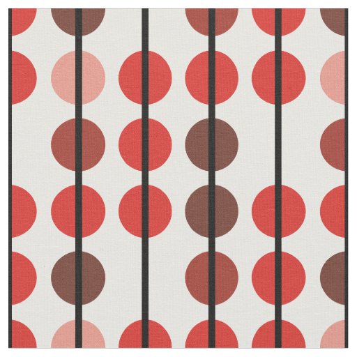 Red and Brown Polka Dot Stripe Pattern Fabric