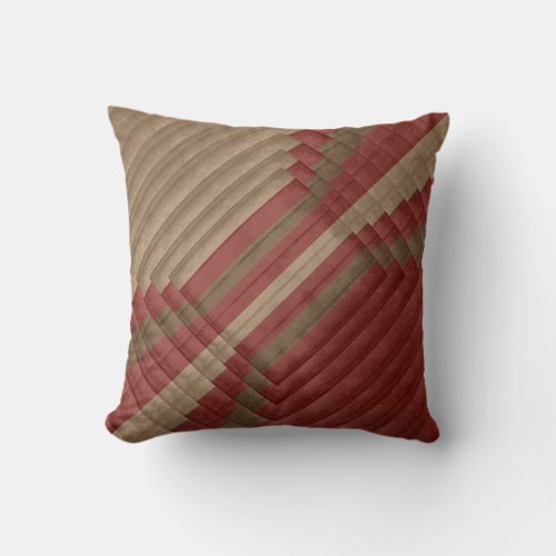 Red and Browns Abstract Design 2 Throw Pillow