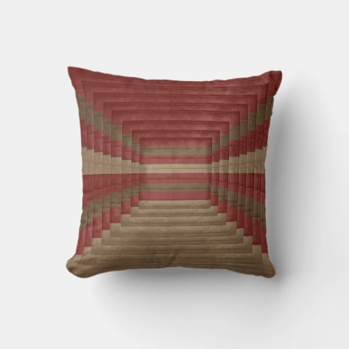 Red and Browns Abstract Design Throw Pillow