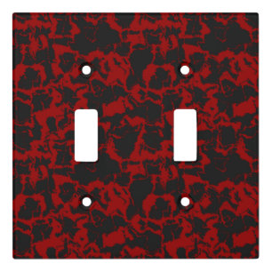 Red and Charcoal abstract Towel Light Switch Cover