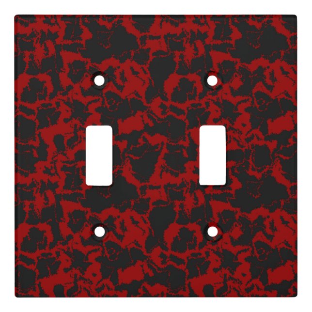 Red and Charcoal abstract Towel Light Switch Cover (Front)