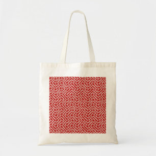 Red And Cream Abstract Line Pattern Tote Bag