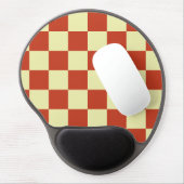 Red and Cream Checkered Gel Mouse Pad (Left Side)