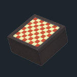 Red and Cream Checkered Jewelry Box<br><div class="desc">A bright cherry red and cream checkered pattern,  geometric and simple,  yet the colors give it a feeling of whimsy & vintage fantasy.</div>