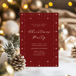 Red And Cream Christmas Party Invitation