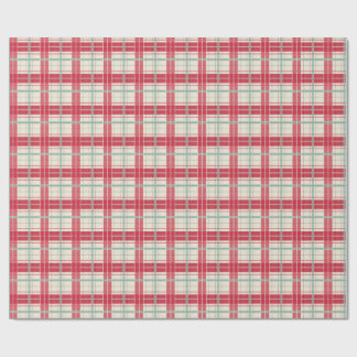 Red and Cream Christmas Plaid Gift Bag Wrapping Paper