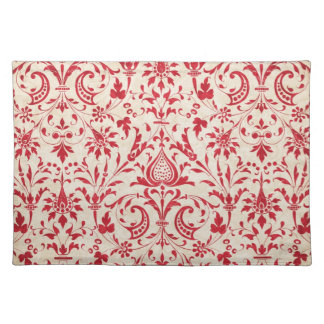 Red and Cream Damask American MoJo Placemat