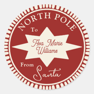 Red and Cream From Santa Christmas sticker