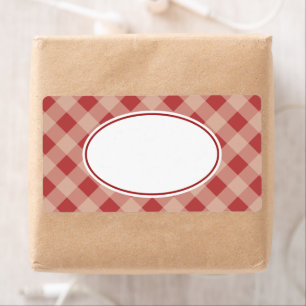 Red and Cream Gingham Labels