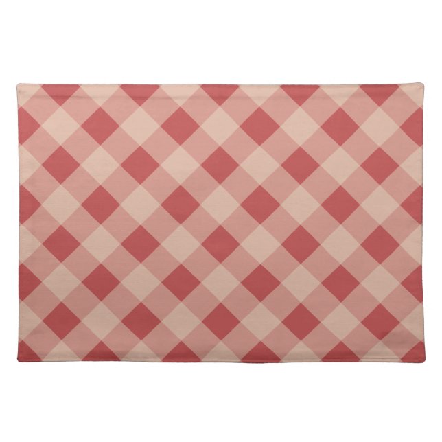 Red and Cream Gingham Placemat (Front)