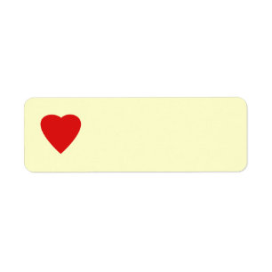 Red and Cream Love Heart Design. Label