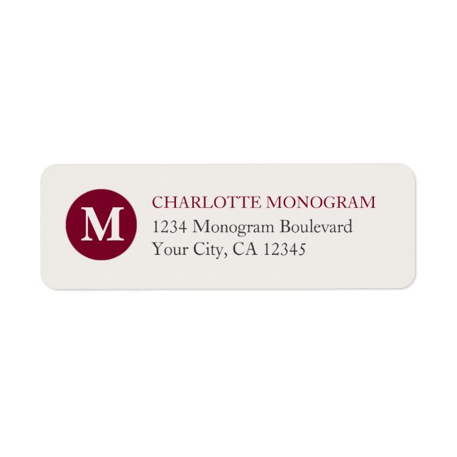 Red and Cream Monogram Label (Front)