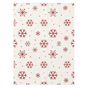 Red and Cream Snowflake Christmas  Tablecloth